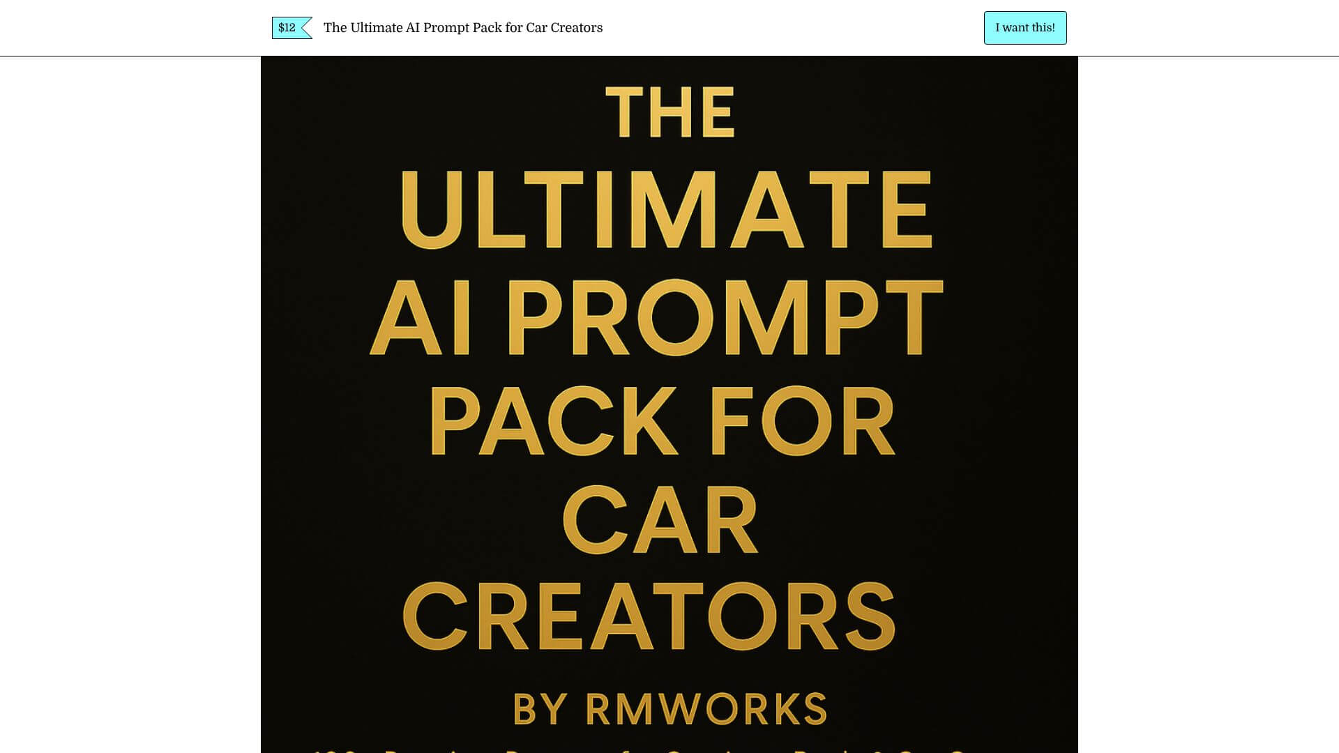 AI Prompt Pack for Car Creators screenshot