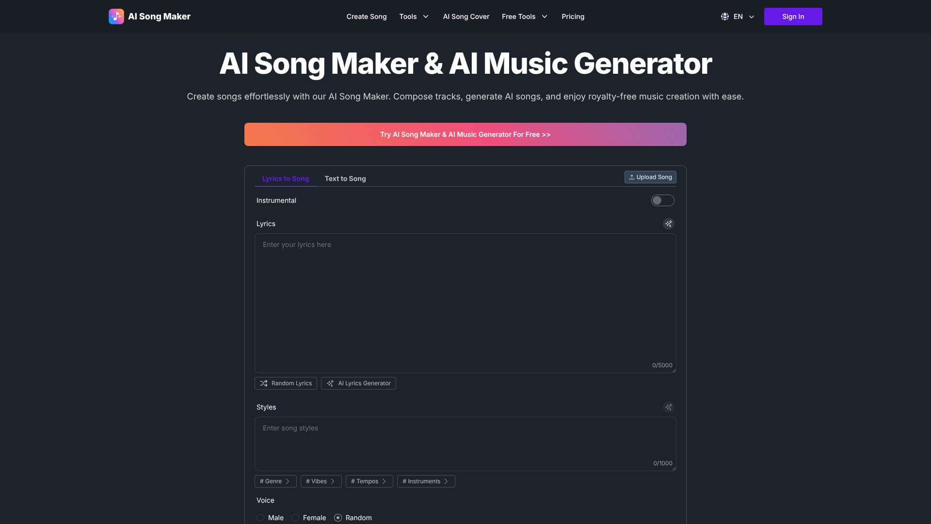 AI Song Maker screenshot