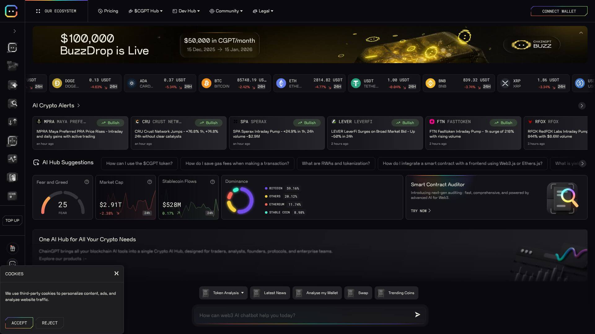 ChainGPT AI Hub screenshot