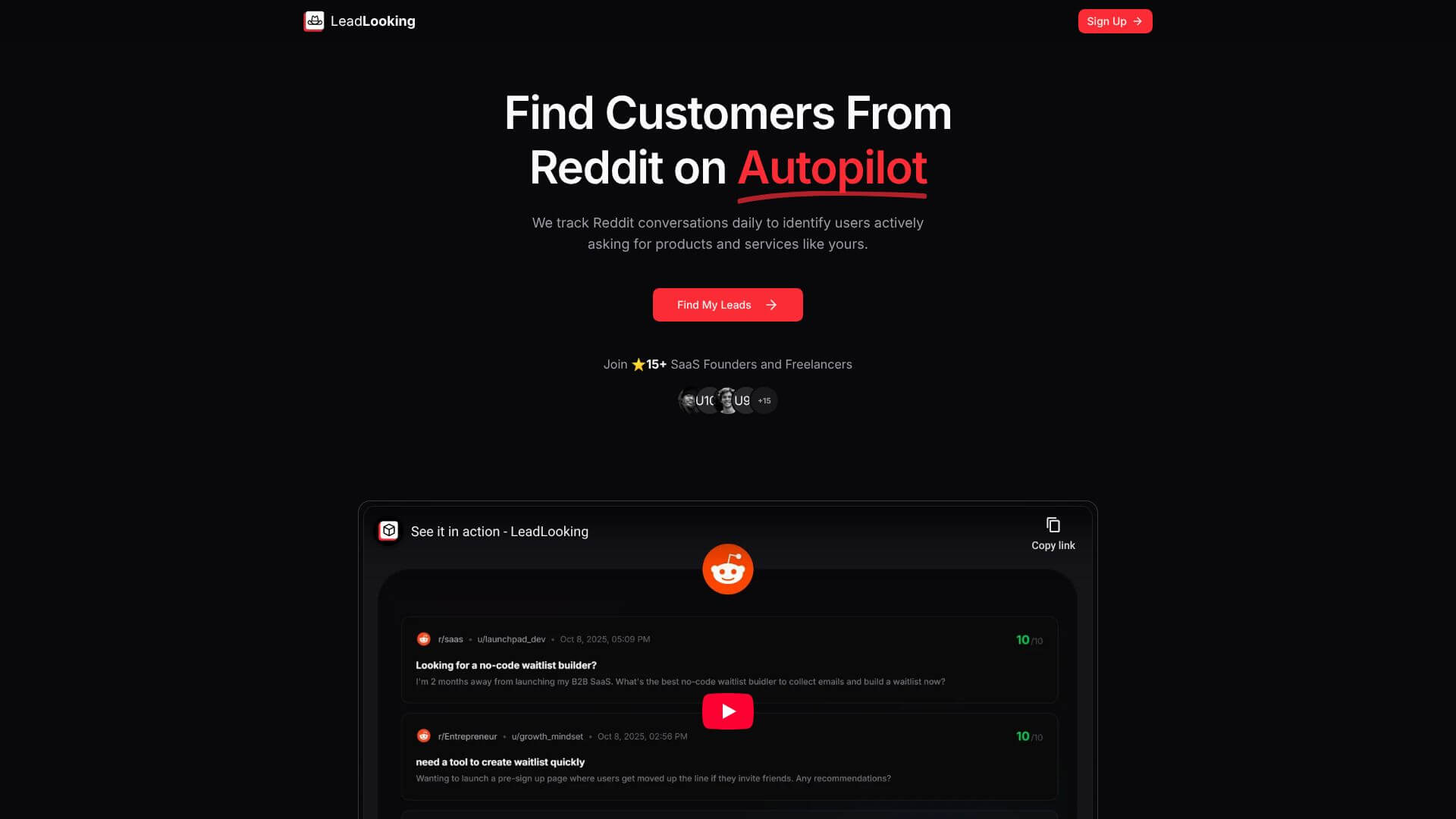 LeadLooking - Find Your Reddit Customers screenshot