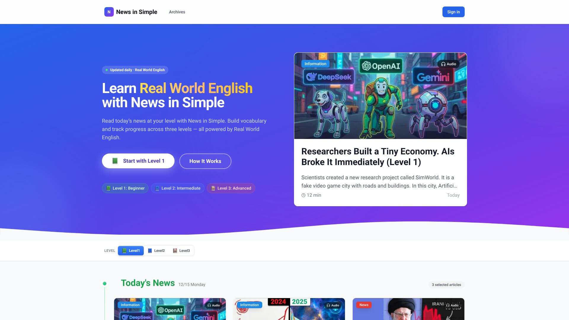 News in Simple screenshot