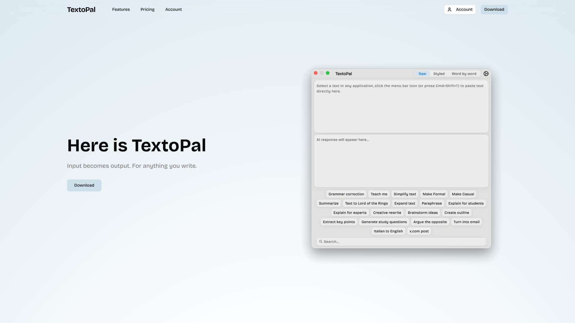 TextoPal screenshot