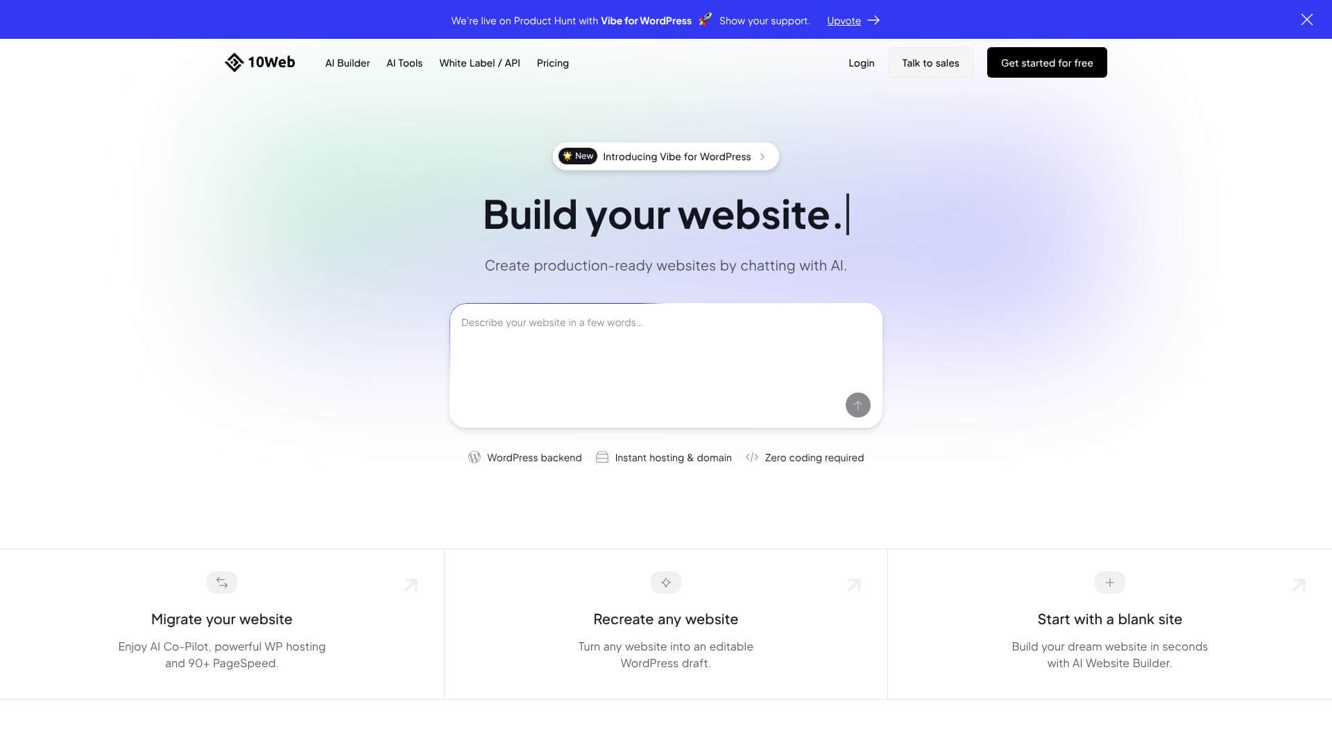 Vibe for WordPress by 10Web screenshot